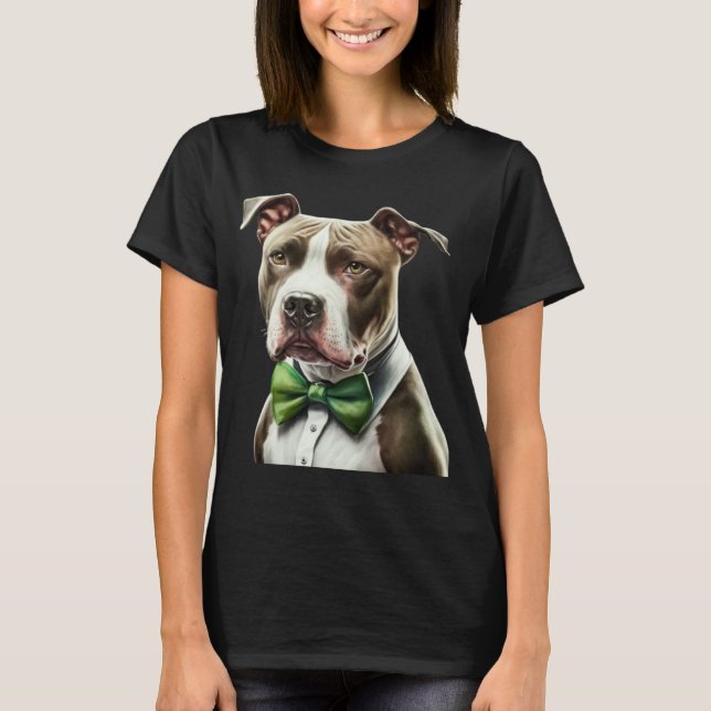 Pitbull Bowtie St Patrick s Day St Patrick s Day T-Shirt (Front)
