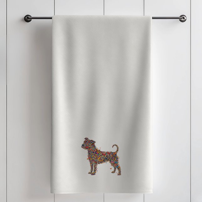 Pitbull Butterfly Silhouette Art | Bully Dog Lover Bath Towel Set (Creator Uploaded)
