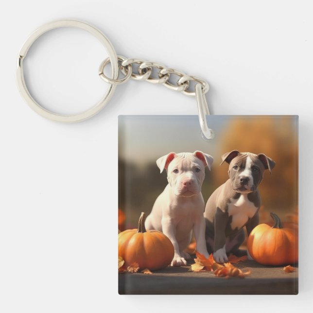 Pitbull Chiot Automne Citrouille de plaisir (Devant)
