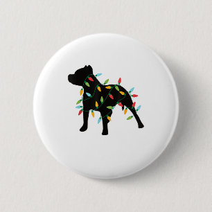 Pitbull Christmas Lights Christmas Gift Dog Lover 2 Inch Round Button