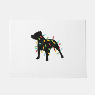 Pitbull Christmas Lights Christmas Gift Dog Lover  Doormat