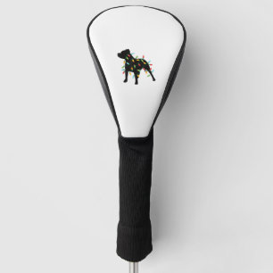 Pitbull Christmas Lights Christmas Gift Dog Lover Golf Head Cover