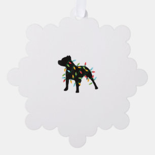 Pitbull Christmas Lights Christmas Gift Dog Lover Ornament Card