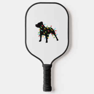 Pitbull Christmas Lights Christmas Gift Dog Lover Pickleball Paddle