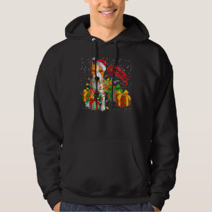 Pitbull Christmas Pajama Tree Light Hoodie