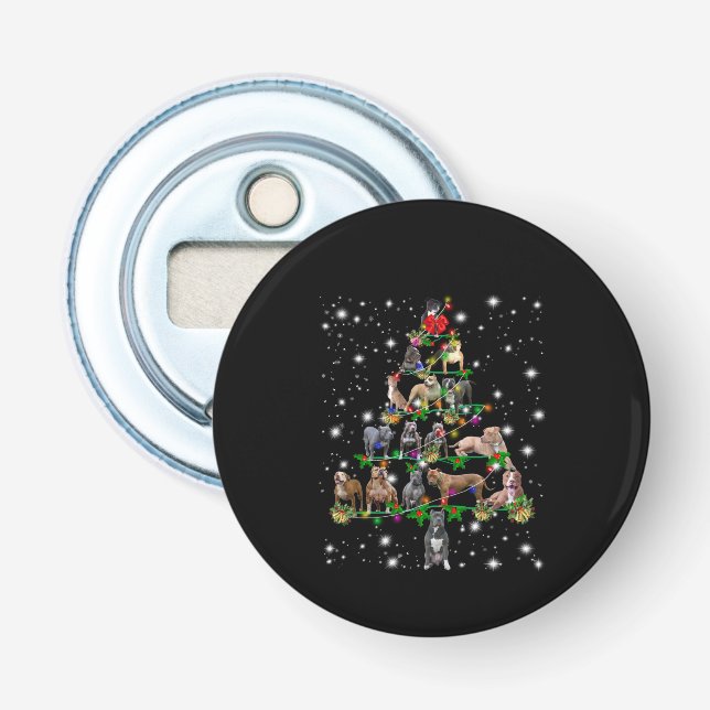 Pitbull Christmas Tree Covered By Flashlight Bottle Opener (Front)