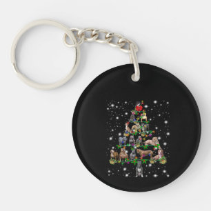 Pitbull Christmas Tree Covered By Flashlight Keychain