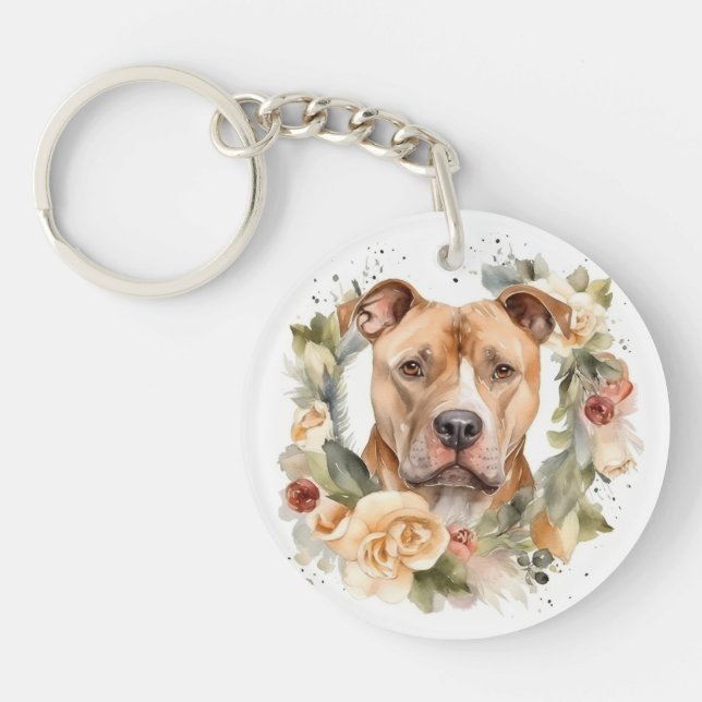 Pitbull Christmas Wreath Festive Pup (Devant)