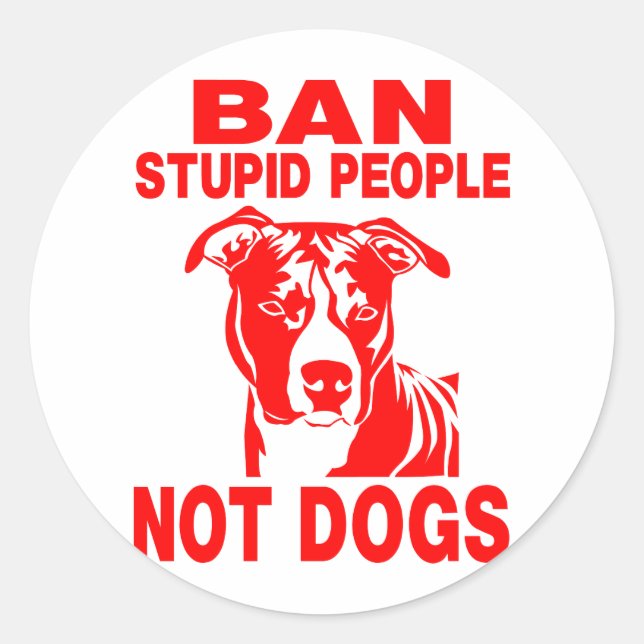 PITBULL CLASSIC ROUND STICKER (Front)