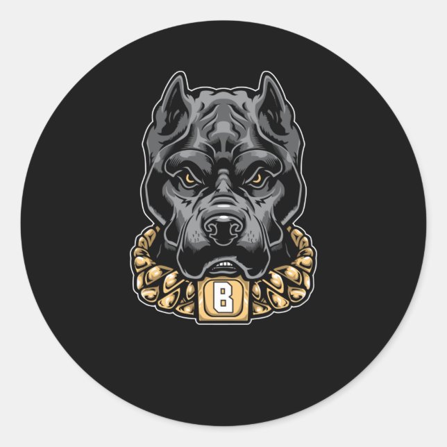 Pitbull Classic Round Sticker (Front)