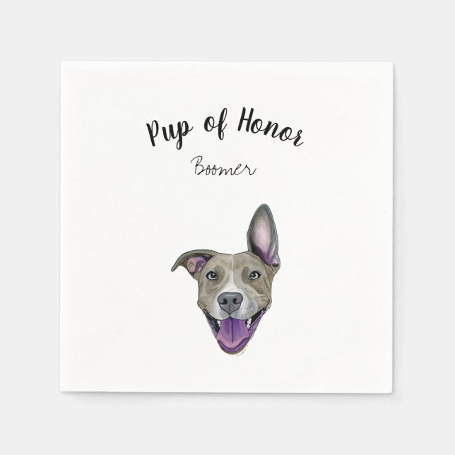 Pitbull Cocktail Napkins (Front)