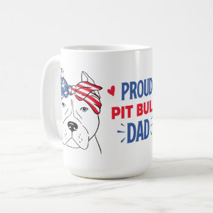 Pitbull Dad Gift Patriotic Puppy Dog Pit Bull Mug