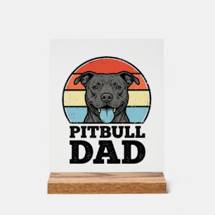 Pitbull Dad Vintage Dog Lover Shirt Design (2)_1 Acrylic Sign