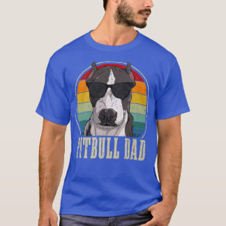 Pitbull Dad Vintage Sunglasses Funny Daddy Dog Fat T-Shirt