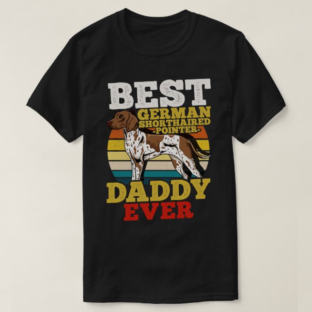 Pitbull Daddy Dog Dad Fathers Day Retro 1 T-Shirt (Design Front)