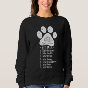 Pitbull Description  Dog Paw Mom Sweatshirt