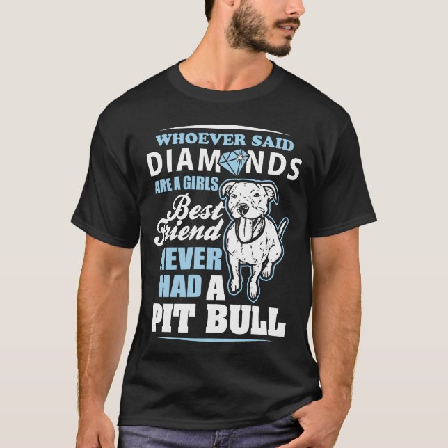 Pitbull Diamonds Girls Best Friend vintage T-Shirt (Front)