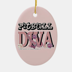 Pitbull DIVA Ceramic Ornament