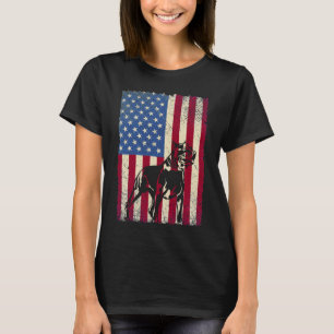 Pitbull Dog American Flag Funny Dog Lover T-Shirt