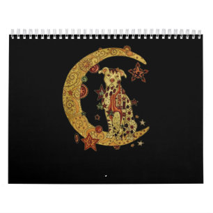 Pitbull dog and moon calendar