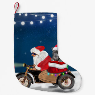 Pitbull Dog Christmas Santa Claus Small Christmas Stocking