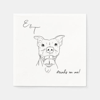 Pitbull Dog Cocktail wedding napkins 