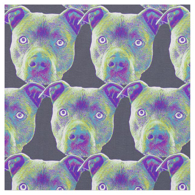 Pitbull dog Custom Fabric (Close Up)