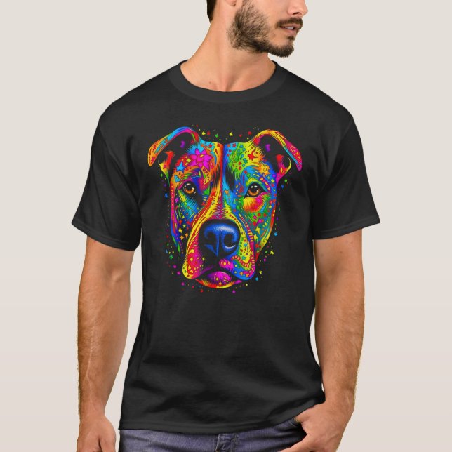 Pitbull Dog Design T-Shirt (Front)