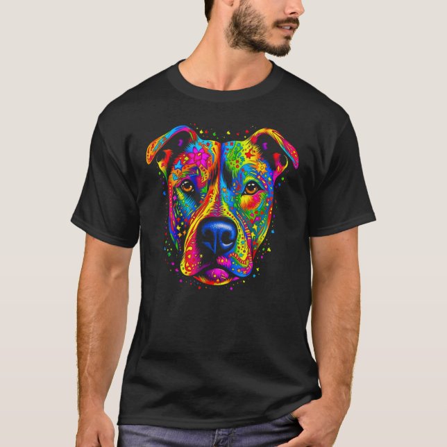 Pitbull Dog Design T-Shirt (Front)