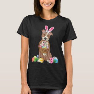 Pitbull Dog Easter Day Bunny Eggs Easter Costume B T-Shirt