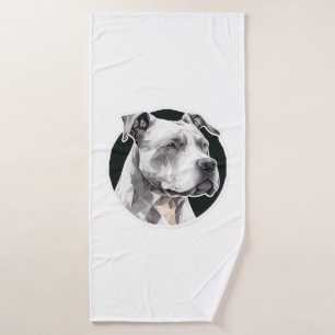 Pitbull dog face bath towel