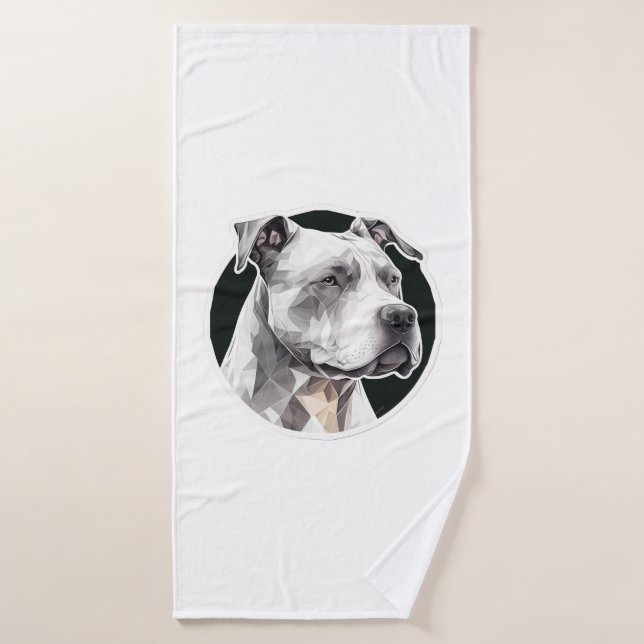 Pitbull dog face bath towel (Bath Towel)