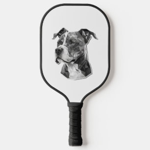 Pitbull dog face pickleball paddle