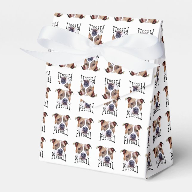 Pitbull dog favor box (Front Side)