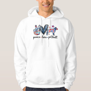 Pitbull Dog Funny Peace Love Pitbull Tie Dye 4Th O Hoodie