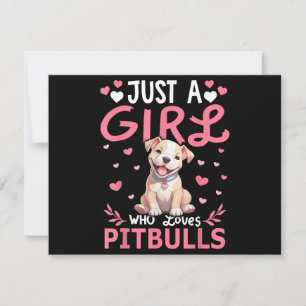 Pitbull Dog Girls Women Just A Girl Who Loves Pitb Save The Date