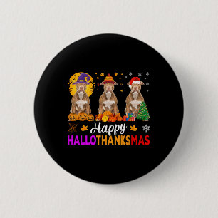 Pitbull Dog Halloween Christmas Hallothanksmas 1 2 Inch Round Button