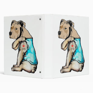 Pitbull Dog I Love Dad Tattoo Funny Family Binder