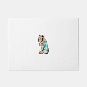 Pitbull Dog I Love Daddy Tattoo Funny Daddy Pitbul Doormat