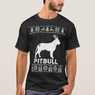 Pitbull Dog Lover Christmas Reindeer Ugly Christma T-Shirt
