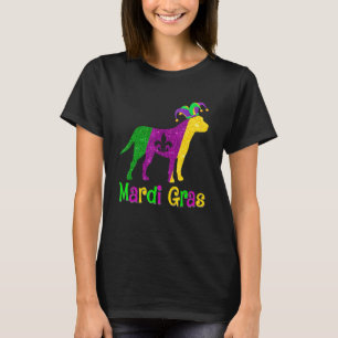 Pitbull Dog Lover Mardi Gras Carnival Jester T-Shirt