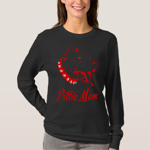 Pitbull Dog Lovers Pittie Mom Fitted T-Shirt