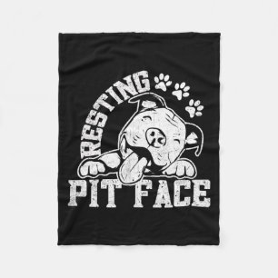 Pitbull Dog Lovers Resting Pit Face Pit Bull Fleece Blanket