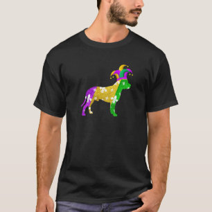 Pitbull Dog Mardi Gras Carnivals Funny Puppy Lover T-Shirt