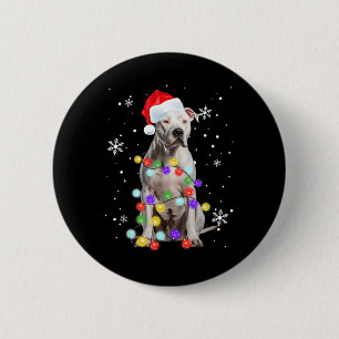 Pitbull Dog Merry Dogmas Santa Pitbull Christmas T 2 Inch Round Button