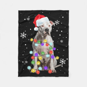 Pitbull Dog Merry Dogmas Santa Pitbull Christmas T Fleece Blanket