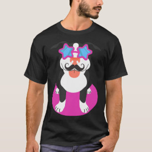 Pitbull Dog Moustache T-Shirt