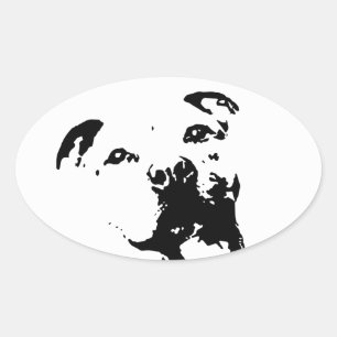 Pitbull Dog Oval Sticker