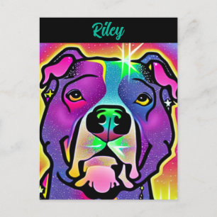 Pitbull Dog Pop Art Personalized   Postcard