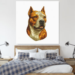 Pitbull Dog Portrait Canvas Print
